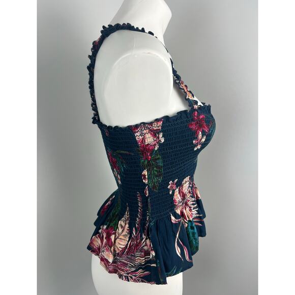 Patrons of Peace Smocked Fitted Tank Sleeveless Blouse Small - Picture 2 of 6